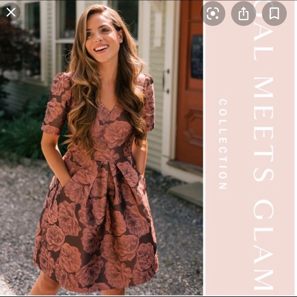 Gal Meets Glam Adair Jacquard Fall Dress